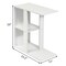 Costway 3-tier Side Table W/Storage Shelf Space-saving Nightstand White